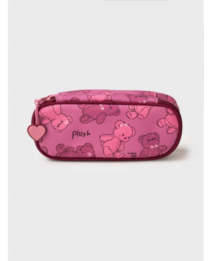 Пенал текстильный для девочек розовый