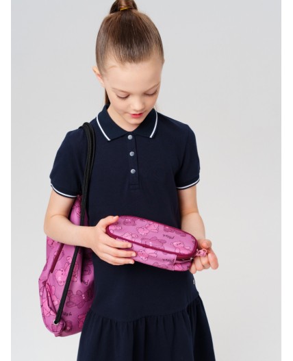 Пенал текстильный для девочек розовый