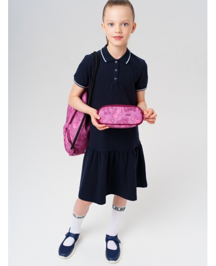 Пенал текстильный для девочек розовый