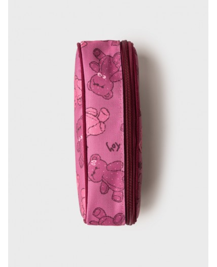 Пенал текстильный для девочек розовый