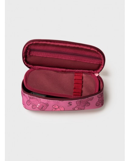 Пенал текстильный для девочек розовый