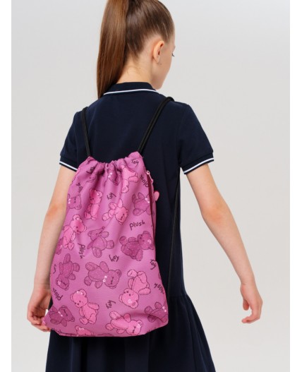 Сумка-мешок текстильная для девочек розовый