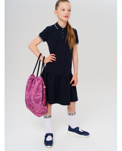 Сумка-мешок текстильная для девочек розовый