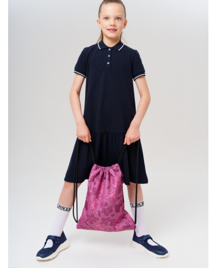 Сумка-мешок текстильная для девочек розовый