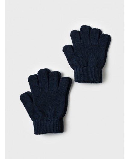 Перчатки трикотажные для мальчиков, 2 пары в комплекте тёмно-синий,бежевый