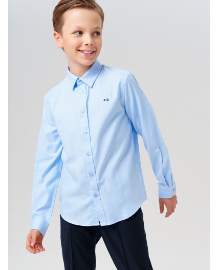 Сорочка текстильная для мальчиков (regular fit) голубой