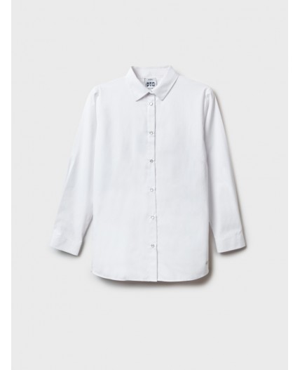 Комплект для девочек: блузка текстильная, жилет трикотажный белый,тёмно-синий