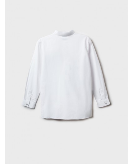 Комплект для девочек: блузка текстильная, жилет трикотажный белый,тёмно-синий