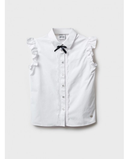 Блузка текстильная для девочек белый