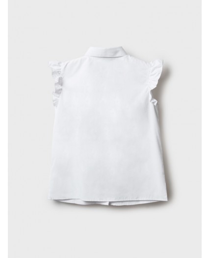 Блузка текстильная для девочек белый