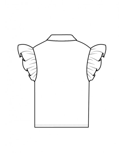 Блузка текстильная для девочек белый