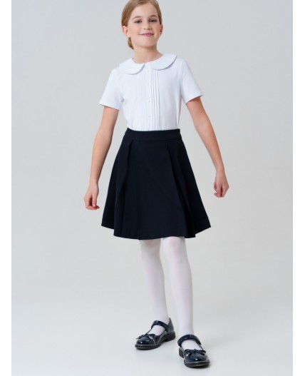 Юбка текстильная для девочек тёмно-синий