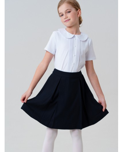 Юбка текстильная для девочек тёмно-синий