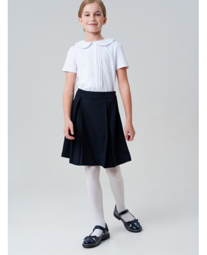 Юбка текстильная для девочек тёмно-синий