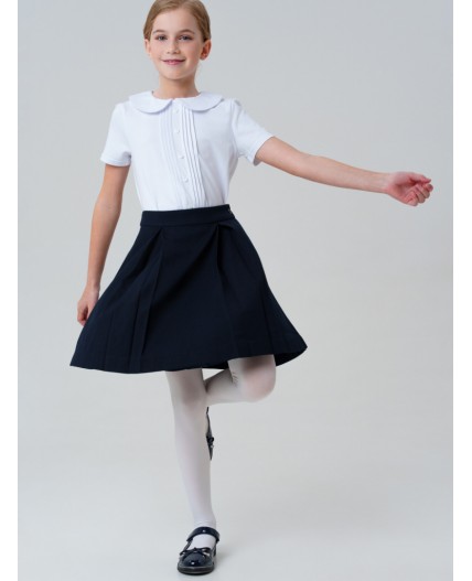 Юбка текстильная для девочек тёмно-синий