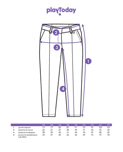 Брюки текстильные для девочек черный