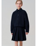 Комплект текстильный для девочек: рубашка, юбка тёмно-синий