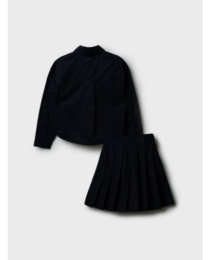 Комплект текстильный для девочек: рубашка, юбка тёмно-синий