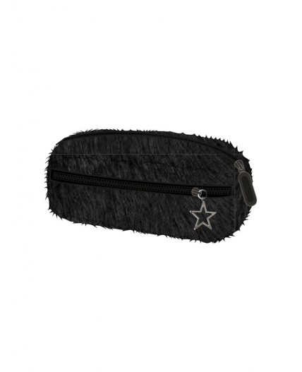 Пенал текстильный для девочек черный