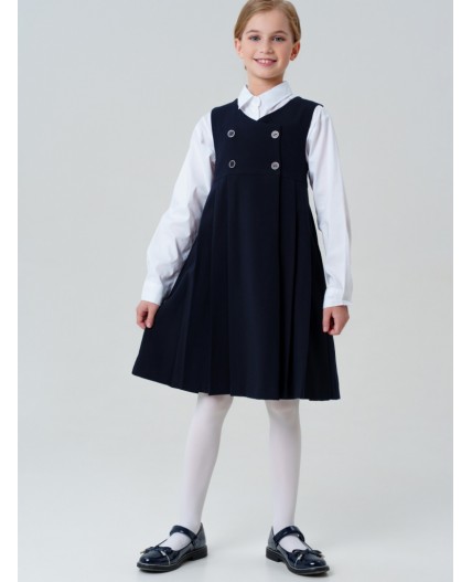 Сарафан текстильный для девочек тёмно-синий