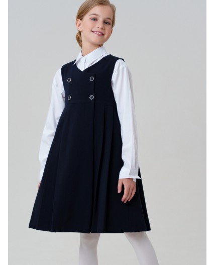 Сарафан текстильный для девочек тёмно-синий