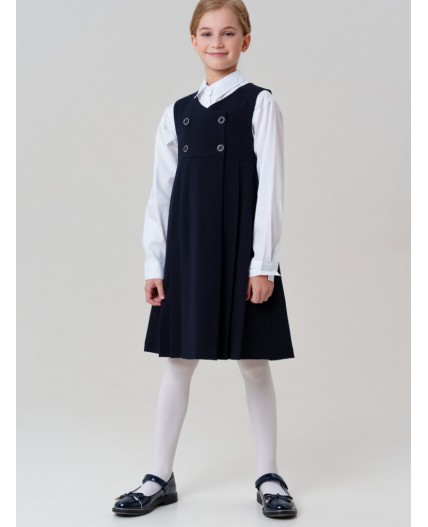 Сарафан текстильный для девочек тёмно-синий