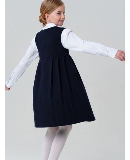 Сарафан текстильный для девочек тёмно-синий