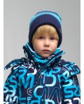 Комплект вязаный для мальчика: шапка, снуд разноцветный