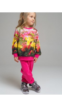 Свитшот из футера для девочки разноцветный