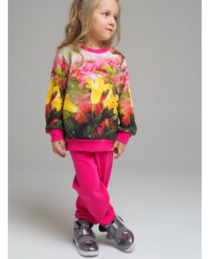 Свитшот из футера для девочки разноцветный