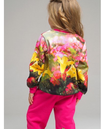 Свитшот из футера для девочки разноцветный