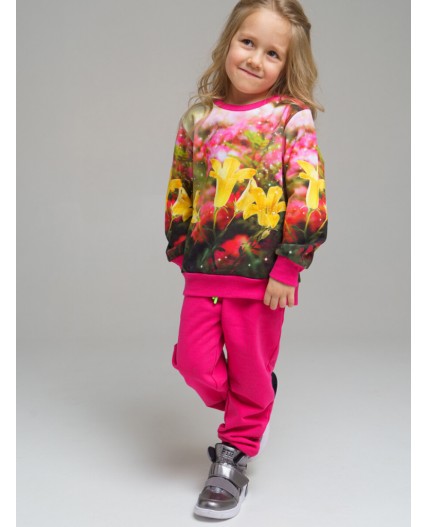 Свитшот из футера для девочки разноцветный