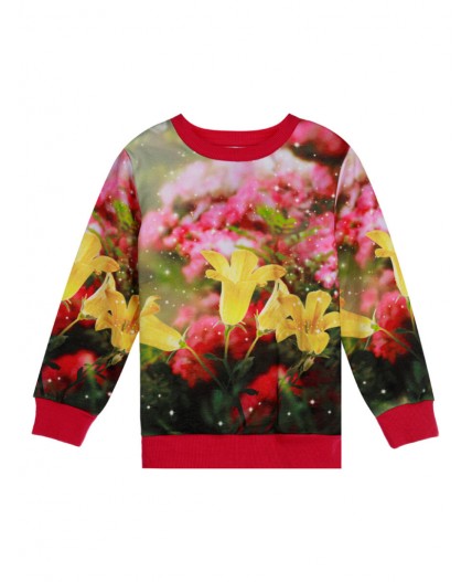 Свитшот из футера для девочки разноцветный