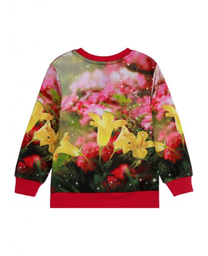 Свитшот из футера для девочки разноцветный