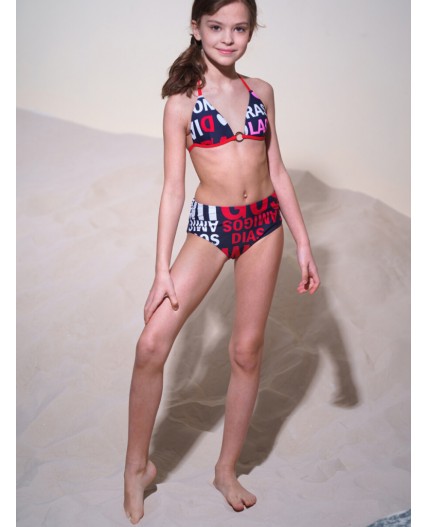 Купальник раздельный для девочки тёмно-синий,красный,белый