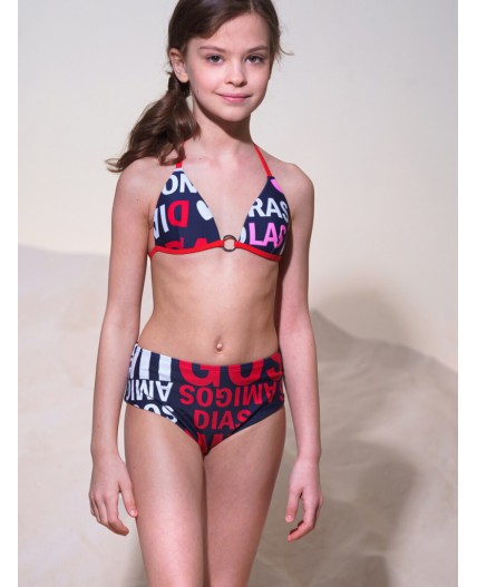 Купальник раздельный для девочки тёмно-синий,красный,белый