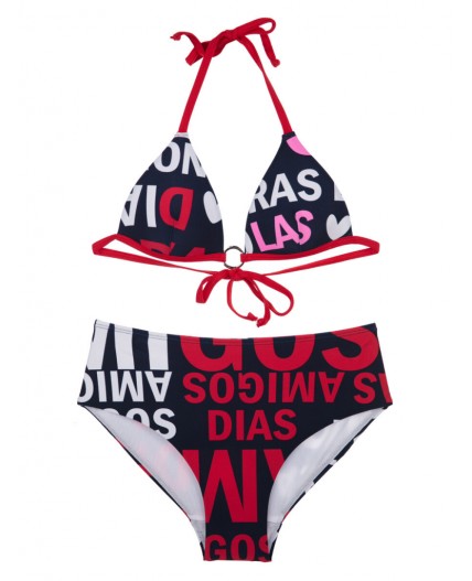 Купальник раздельный для девочки тёмно-синий,красный,белый