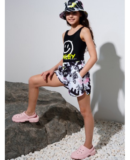 Шорты текстильные плавательные для девочек разноцветный