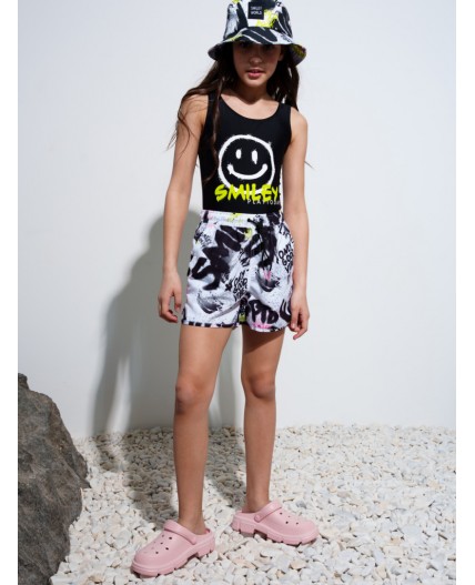 Шорты текстильные плавательные для девочек разноцветный