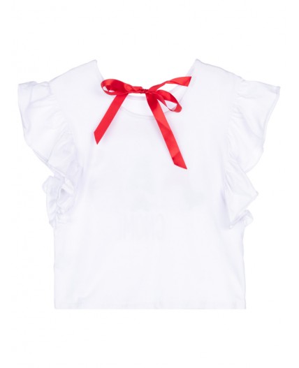 Фуфайка трикотажная для девочек (футболка) белый,разноцветный