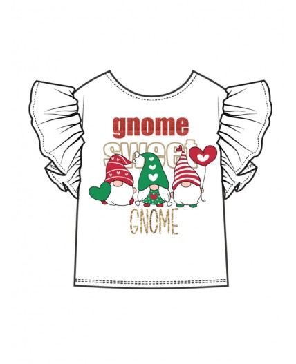 Фуфайка трикотажная для девочек (футболка) белый,разноцветный