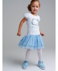 Платье трикотажное для девочек белый,голубой