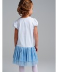 Платье трикотажное для девочек белый,голубой