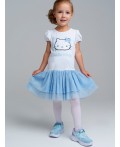Платье трикотажное для девочек белый,голубой