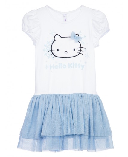 Платье трикотажное для девочек белый,голубой