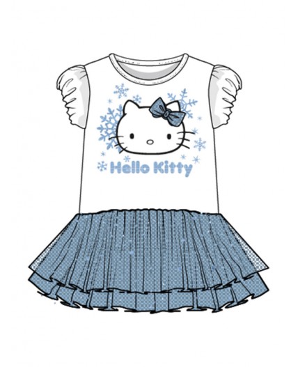 Платье трикотажное для девочек белый,голубой