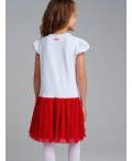 Платье трикотажное для девочек красный,белый
