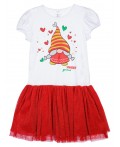 Платье трикотажное для девочек красный,белый