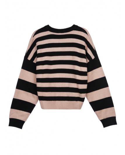 Джемпер трикотажный для девочек черный,светло-розовый