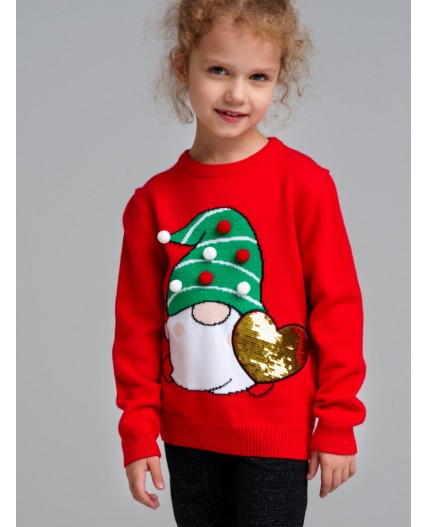 Джемпер трикотажный для девочек красный